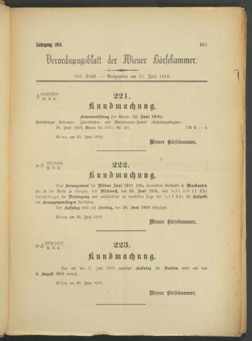 Verordnungsblatt der Wiener Börsekammer 19180621 Seite: 5