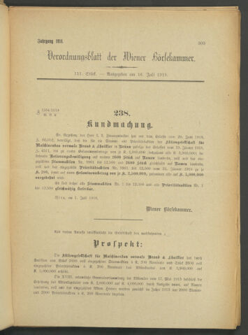 Verordnungsblatt der Wiener Börsekammer