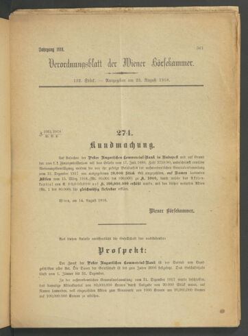 Verordnungsblatt der Wiener Börsekammer 19180823 Seite: 5