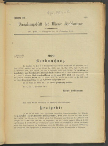 Verordnungsblatt der Wiener Börsekammer