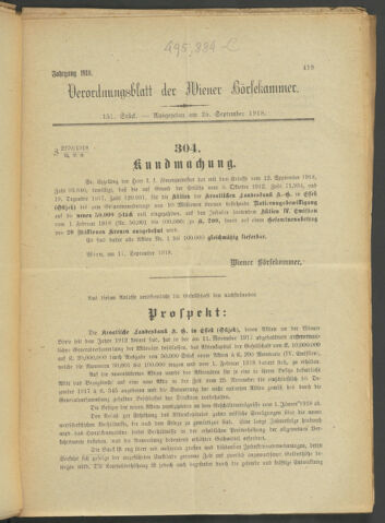 Verordnungsblatt der Wiener Börsekammer 19180925 Seite: 5