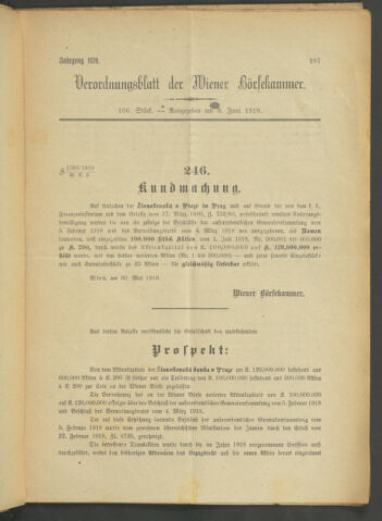 Verordnungsblatt der Wiener Börsekammer 19190603 Seite: 5