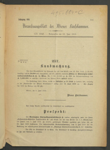 Verordnungsblatt der Wiener Börsekammer 19190613 Seite: 5