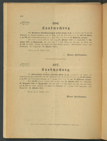 Verordnungsblatt der Wiener Börsekammer 19191030 Seite: 2