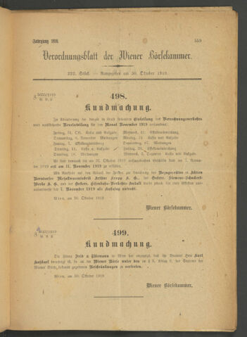 Verordnungsblatt der Wiener Börsekammer 19191030 Seite: 3