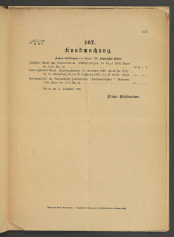 Verordnungsblatt der Wiener Börsekammer 19200920 Seite: 3