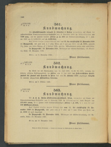 Verordnungsblatt der Wiener Börsekammer 19201111 Seite: 2