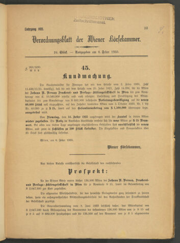 Verordnungsblatt der Wiener Börsekammer 19350208 Seite: 1