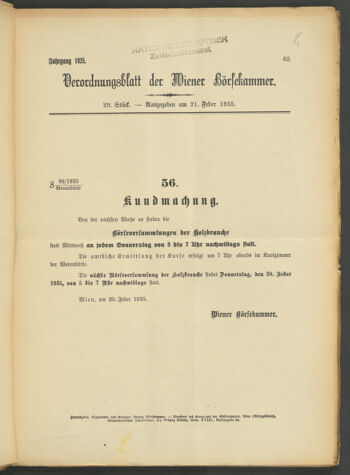 Verordnungsblatt der Wiener Börsekammer 19350221 Seite: 3