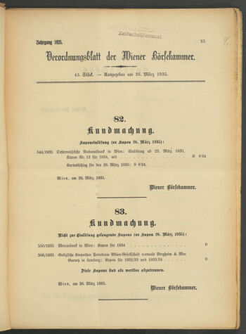 Verordnungsblatt der Wiener Börsekammer