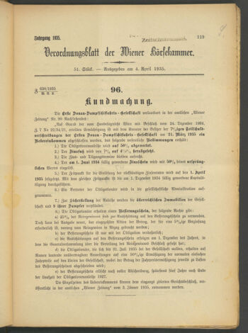 Verordnungsblatt der Wiener Börsekammer 19350404 Seite: 1