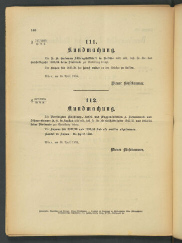 Verordnungsblatt der Wiener Börsekammer 19350416 Seite: 2