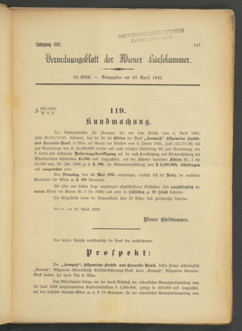 Verordnungsblatt der Wiener Börsekammer 19350430 Seite: 3