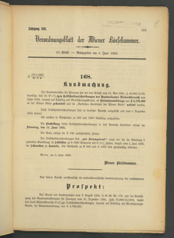 Verordnungsblatt der Wiener Börsekammer 19350604 Seite: 1