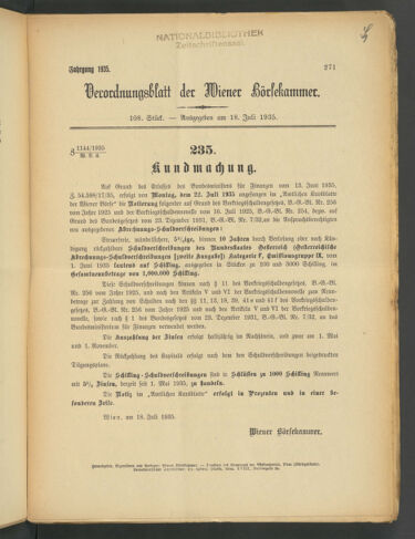 Verordnungsblatt der Wiener Börsekammer 19350718 Seite: 3