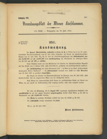 Verordnungsblatt der Wiener Börsekammer 19350729 Seite: 3