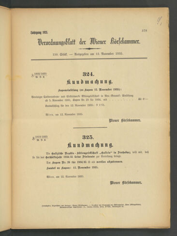 Verordnungsblatt der Wiener Börsekammer 19351112 Seite: 1