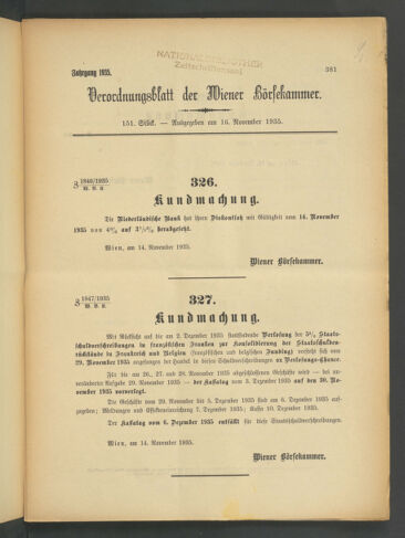 Verordnungsblatt der Wiener Börsekammer