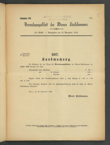 Verordnungsblatt der Wiener Börsekammer 19351129 Seite: 5