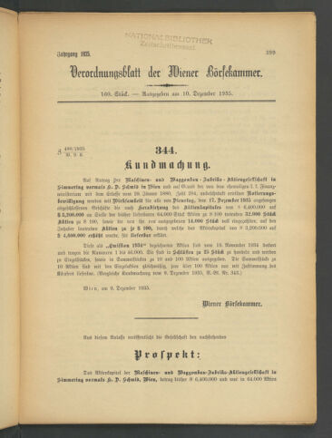 Verordnungsblatt der Wiener Börsekammer 19351210 Seite: 1