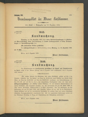 Verordnungsblatt der Wiener Börsekammer 19351210 Seite: 7