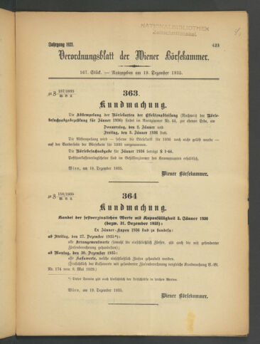 Verordnungsblatt der Wiener Börsekammer 19351219 Seite: 5