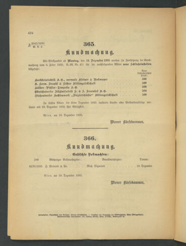 Verordnungsblatt der Wiener Börsekammer 19351219 Seite: 6