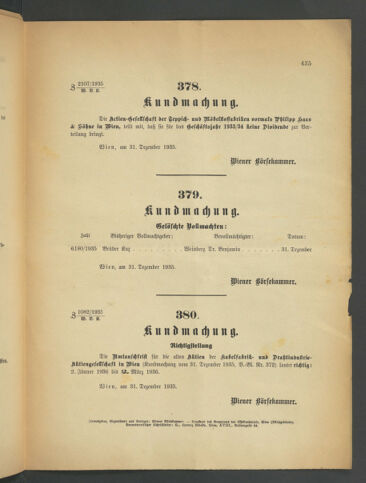 Verordnungsblatt der Wiener Börsekammer 19351231 Seite: 5