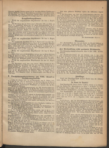 Verordnungsblatt des Wiener Magistrates. Normativbestimmungen des Gemeinderates, Stadtsenates in Angelegenheiten der Gemeindeverwaltung und polititschen Ausführung 19220128 Seite: 7