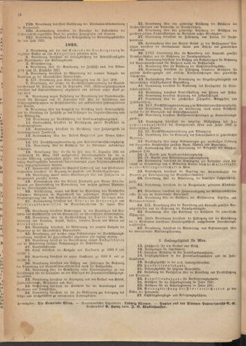 Verordnungsblatt des Wiener Magistrates. Normativbestimmungen des Gemeinderates, Stadtsenates in Angelegenheiten der Gemeindeverwaltung und polititschen Ausführung 19220225 Seite: 8