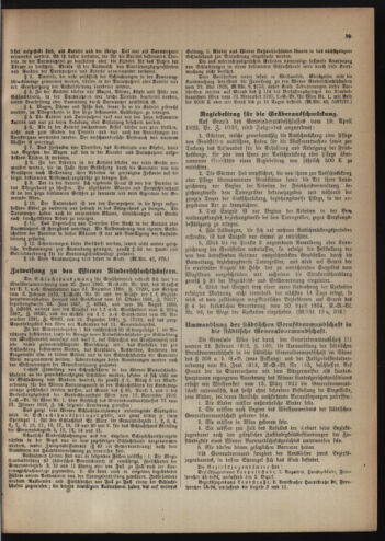 Verordnungsblatt des Wiener Magistrates. Normativbestimmungen des Gemeinderates, Stadtsenates in Angelegenheiten der Gemeindeverwaltung und polititschen Ausführung 19220509 Seite: 9