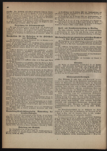 Verordnungsblatt des Wiener Magistrates. Normativbestimmungen des Gemeinderates, Stadtsenates in Angelegenheiten der Gemeindeverwaltung und polititschen Ausführung 19220614 Seite: 6