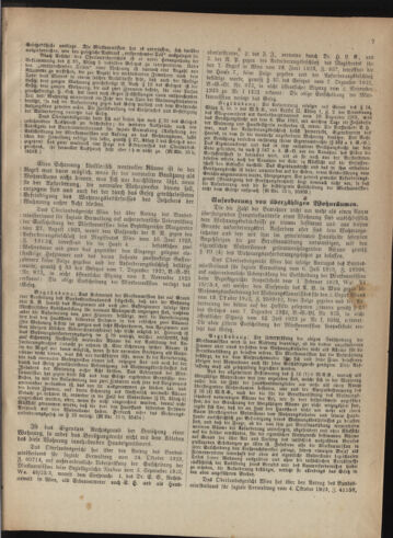 Verordnungsblatt des Wiener Magistrates. Normativbestimmungen des Gemeinderates, Stadtsenates in Angelegenheiten der Gemeindeverwaltung und polititschen Ausführung 19240131 Seite: 7