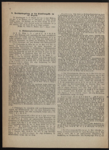 Verordnungsblatt des Wiener Magistrates. Normativbestimmungen des Gemeinderates, Stadtsenates in Angelegenheiten der Gemeindeverwaltung und polititschen Ausführung 19250131 Seite: 6