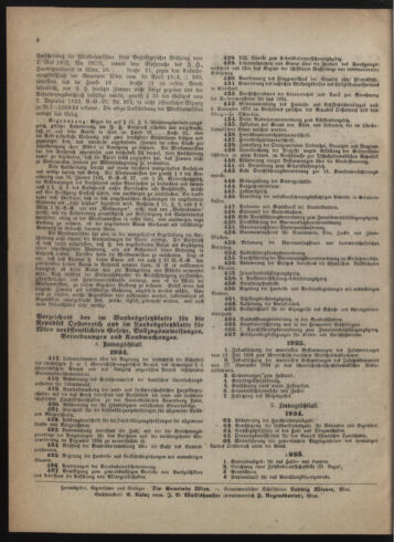 Verordnungsblatt des Wiener Magistrates. Normativbestimmungen des Gemeinderates, Stadtsenates in Angelegenheiten der Gemeindeverwaltung und polititschen Ausführung 19250131 Seite: 8