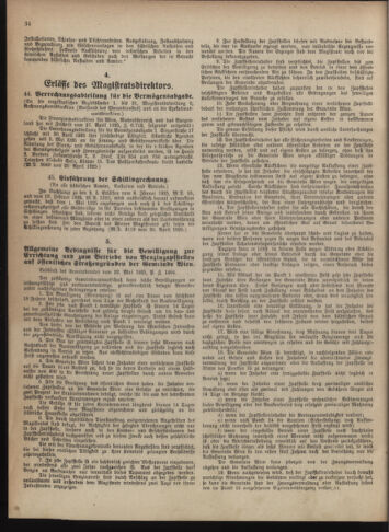 Verordnungsblatt des Wiener Magistrates. Normativbestimmungen des Gemeinderates, Stadtsenates in Angelegenheiten der Gemeindeverwaltung und polititschen Ausführung 19250530 Seite: 2