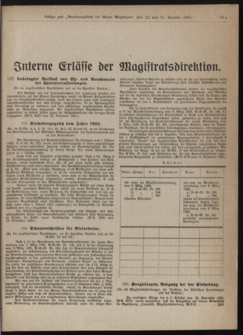 Verordnungsblatt des Wiener Magistrates. Normativbestimmungen des Gemeinderates, Stadtsenates in Angelegenheiten der Gemeindeverwaltung und polititschen Ausführung 19251231 Seite: 5