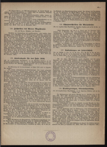 Verordnungsblatt des Wiener Magistrates. Normativbestimmungen des Gemeinderates, Stadtsenates in Angelegenheiten der Gemeindeverwaltung und polititschen Ausführung 19251231 Seite: 7