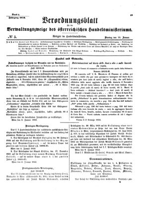 Verordnungsblatt für die Verwaltungszweige des österreichischen Handelsministeriums 18530118 Seite: 1