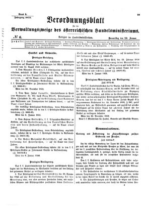 Verordnungsblatt für die Verwaltungszweige des österreichischen Handelsministeriums 18530120 Seite: 1