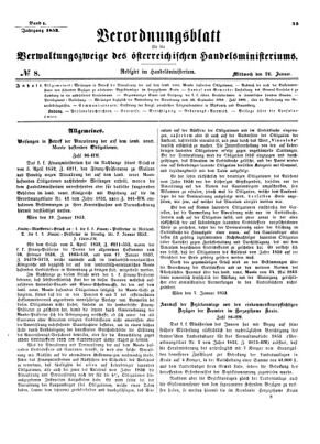 Verordnungsblatt für die Verwaltungszweige des österreichischen Handelsministeriums 18530126 Seite: 1