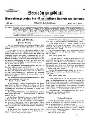 Verordnungsblatt für die Verwaltungszweige des österreichischen Handelsministeriums 18530207 Seite: 1