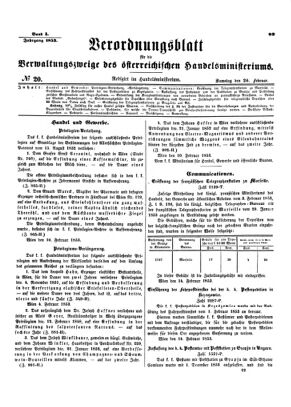 Verordnungsblatt für die Verwaltungszweige des österreichischen Handelsministeriums 18530226 Seite: 1