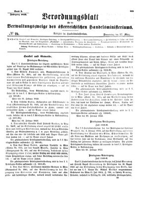 Verordnungsblatt für die Verwaltungszweige des österreichischen Handelsministeriums 18530317 Seite: 1