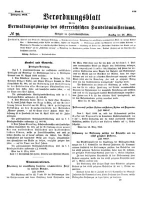 Verordnungsblatt für die Verwaltungszweige des österreichischen Handelsministeriums 18530326 Seite: 1