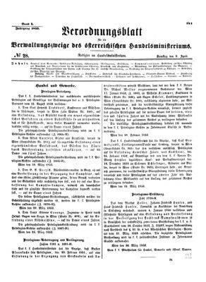 Verordnungsblatt für die Verwaltungszweige des österreichischen Handelsministeriums 18530409 Seite: 1