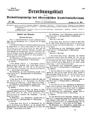 Verordnungsblatt für die Verwaltungszweige des österreichischen Handelsministeriums 18530521 Seite: 1