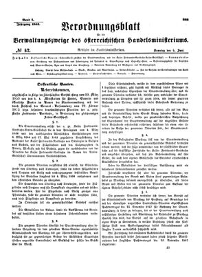 Verordnungsblatt für die Verwaltungszweige des österreichischen Handelsministeriums 18530604 Seite: 1