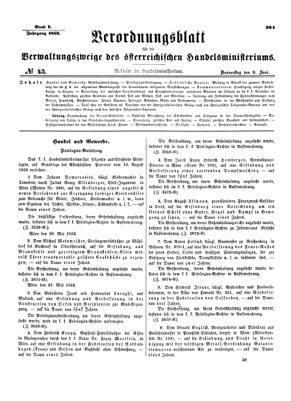 Verordnungsblatt für die Verwaltungszweige des österreichischen Handelsministeriums 18530609 Seite: 1