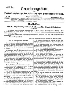 Verordnungsblatt für die Verwaltungszweige des österreichischen Handelsministeriums 18530712 Seite: 1